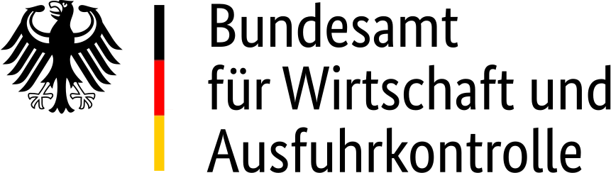 Logo des Bundesamtes für Wirtschaft und Ausfurhkontrolle (BAFA), welches prüft ob die Ausfuhr eines Gutes genehmigungspflichtig und genehmigungsfähig ist