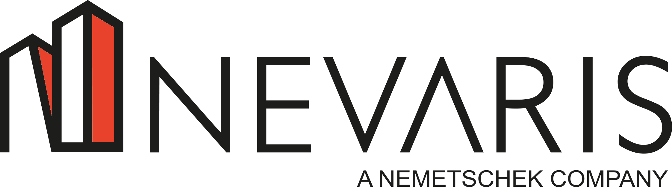 NEVARIS, a Nemetschek Company Logo Pantone bright red
